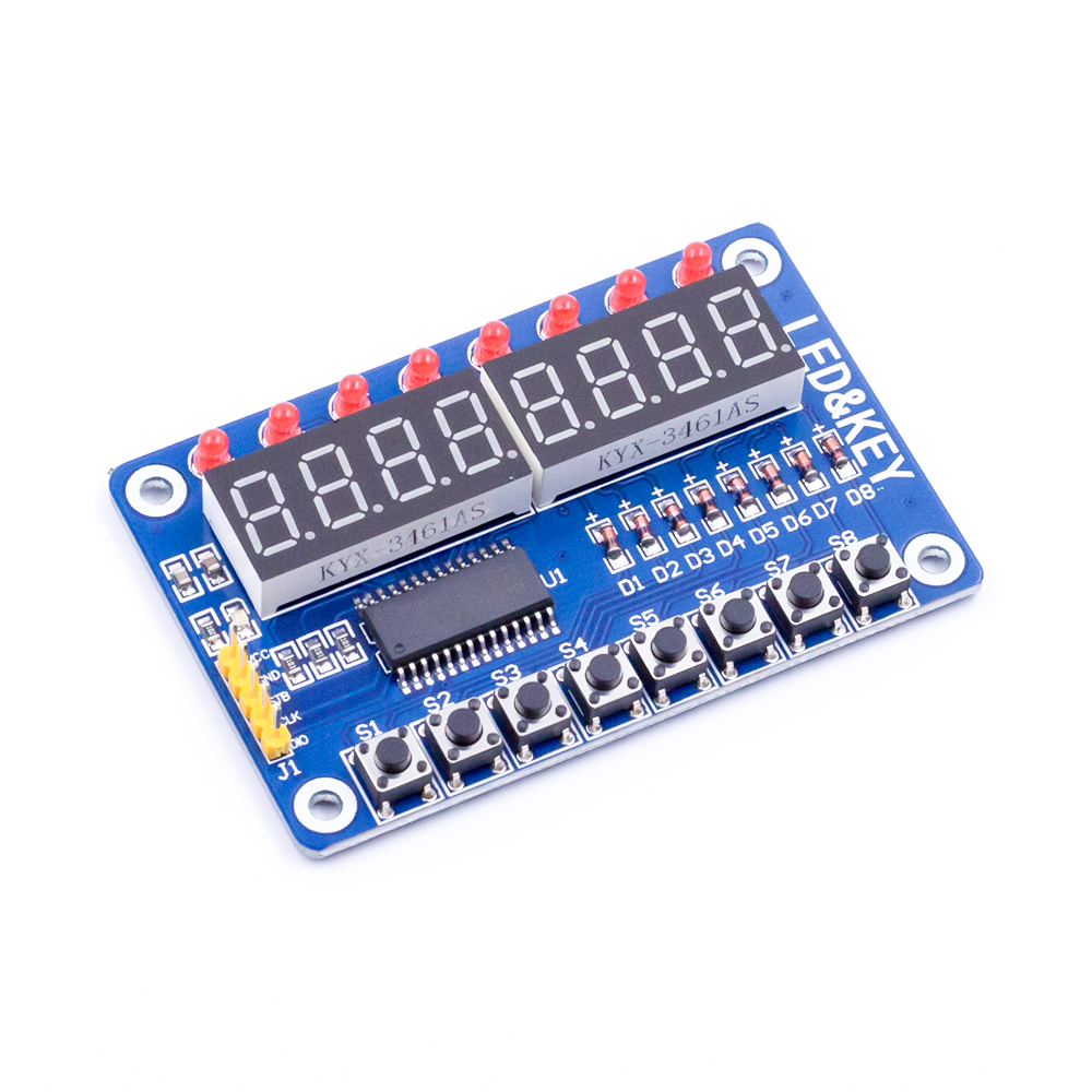 Модуль цифрового светодиодного дисплея с кнопками TM1638